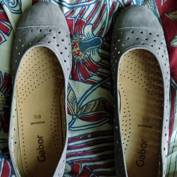 Gabor Shoes - Gabor Hovercraft grey suede ballet flats 6…